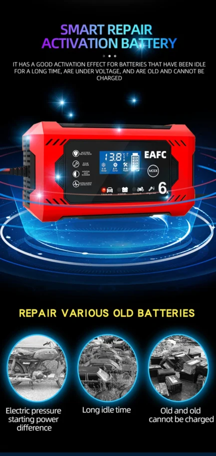 Chargeur Batterie Voiture 12V 6A – Image 12