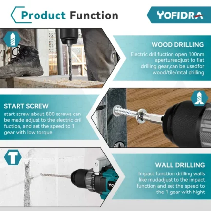 Perceuse Électrique Yofidra 650 N.m 18V – Image 17