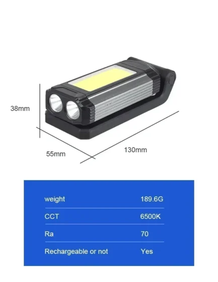 1/2/4PCS Magnetic COB Work Light USB Rechargeable LED Flashlight Portable Lantern Camping Light Type-C Power Bank Function Lamp – Image 6