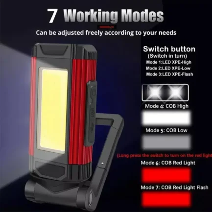 1/2/4PCS Magnetic COB Work Light USB Rechargeable LED Flashlight Portable Lantern Camping Light Type-C Power Bank Function Lamp – Image 8