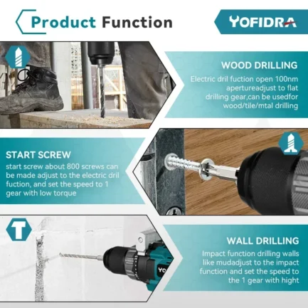 Perceuse Électrique Yofidra 650 N.m 18V – Image 5