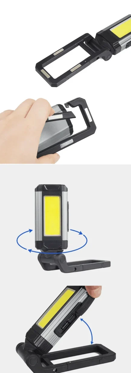 1/2/4PCS Magnetic COB Work Light USB Rechargeable LED Flashlight Portable Lantern Camping Light Type-C Power Bank Function Lamp – Image 26