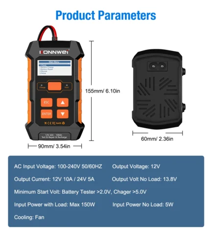 Testeur Batterie Voiture KONNWEI KW520 – Image 31